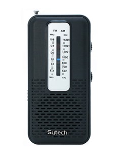 SYTECH Radio de Bolsillo Analogica AM/FM SY-1674 Negra