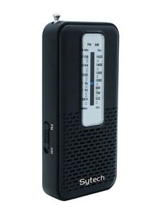 SYTECH Radio de Bolsillo Analogica AM/FM SY-1674 Negra