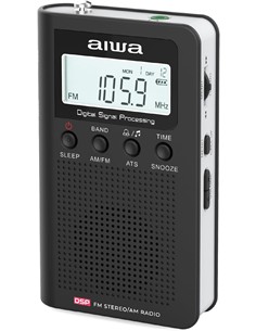 AIWA Radio Portatil Digital AM/FM RSD-45BK Funcion Sleep Con Auricular Y Pilas Negra