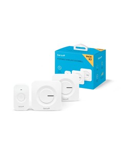 GARZA Pack 2 Timbres Inalambrico Con Pilas y Receptor Blanco 401328G