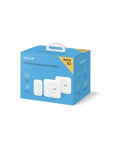 GARZA Pack 2 Timbres Inalambrico Con Pilas y Receptor Blanco 401328G