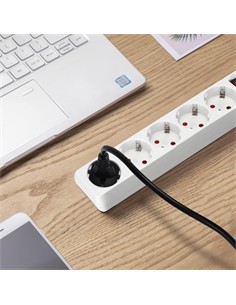 AIGOSTAR Regleta 5 Tomas Schuko con Interruptor 16A 250V