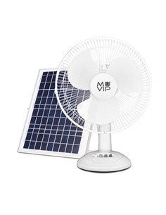 MUVIP Ventilador de Sobremesa Solar 12" MV0655 3 Velocidades 15W,Bateria integrada