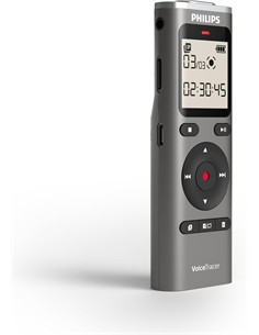 PHILIPS Grabadora de Voz Digital DVT1170 360º Microfono 8Gb Memoria ,Activacion Por Voz, Micro Sd