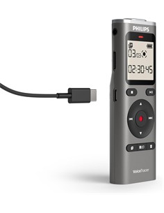 PHILIPS Grabadora de Voz Digital DVT1170 360º Microfono 8Gb Memoria ,Activacion Por Voz, Micro Sd