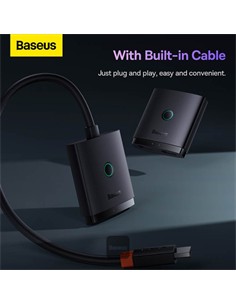 BASEUS Series 2 En 1 Switch Hdmi Bidireccional AIRJOY 4K Con Cable 1Mtr BS-OH114 Transm 40Mtrs