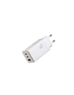 JOYROOM Cargador Red 2x Tipo C Y Usb-A 65W + Cable Datos Tipo C M/M 1.2Mtrs JR-TG10 Blanco