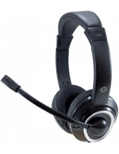 CONCEPTRONIC Auricular de Casco Con Microfono POLONA Con Cable Para PC ,Jack 3.5mm Negro POLONA02B