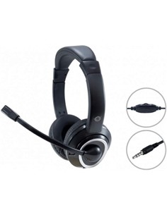 CONCEPTRONIC Auricular de Casco Con Microfono POLONA Con Cable Para PC ,Jack 3.5mm Negro POLONA02B