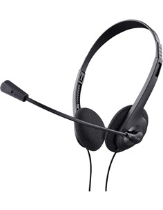 TRUST Auricular de Casco Con Microfono Para PC  Con Cable Jack 3.5mm 1.8Mtrs Negro 24659-02