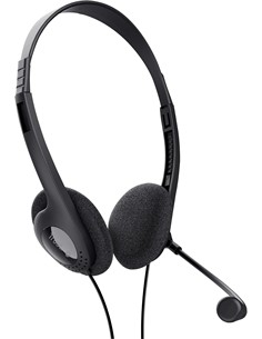 TRUST Auricular de Casco Con Microfono Para PC  Con Cable Jack 3.5mm 1.8Mtrs Negro 24659-02