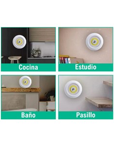 Set 3 lámparas LED COB + mando 4