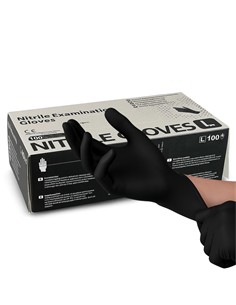 KINGFA Guantes de Nitrilo Talla L Caja 100 Unidades Negro