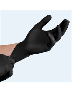 KINGFA Guantes de Nitrilo Talla L Caja 100 Unidades Negro