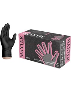 MAXTER Guantes de Nitrilo Talla M Caja 100 Unidades Negro