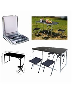 GENERICO 19685 SET CAMPING MESA + 4 SILLAS PLEGABLE