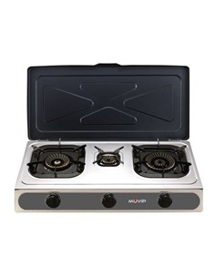 MUVIP MV0453 COCINA GAS INOX 3 FUEGOS SERIE STRONG + TAPA