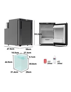 MUVIP MV0469 NEVERA FIJA CON COMPRESOR LG 12V 45 LITROS 60W 6