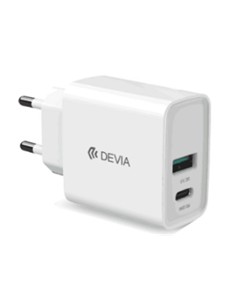 DEVIA Cargador Red Tipo C Y Usb A 20W PD+QC 5V 3A