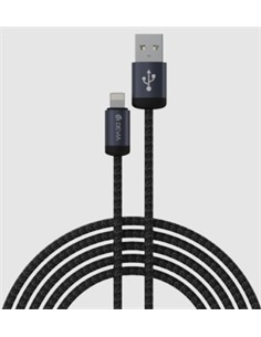 DEVIA Cable Datos Lightning a Usb A 2Mtrs Negro