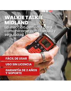 MIDLAND XT10 PRO Pareja De Walkies PMR466 16 Canales,38 Tonos,Escaner,4KM