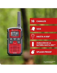MIDLAND XT10 PRO Pareja De Walkies PMR466 16 Canales,38 Tonos,Escaner,4KM