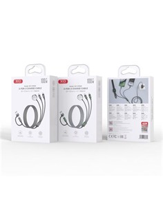 XO Cable Datos y Carga Tipo C/Usb A a Tipo C/Lightning/Cargador Reloj Watch 100W CX040