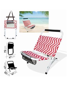 24210 SILLA DE PLAYA ZIGZAG GROSELLA 62X47XH47CM
