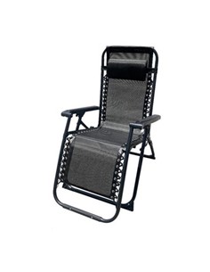 10006M TUMBONA PLEGABLE NEGRO DE ACERO CON COJIN CERVICAL