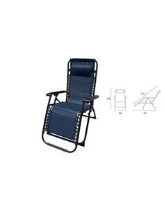 10011 TUMBONA PLEGABLE AZUL MARINO DE ACERO CON COJIN CERVICAL 1