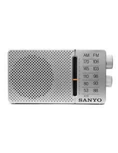 SANYO Radio Portatil Analogica AM/FM KS147P Plata Con Entrada Auricular