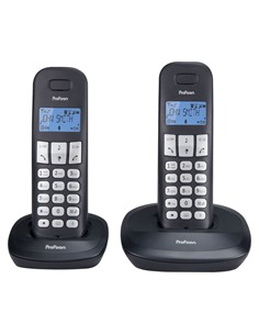 PROFOON Telefono DUO Inalambrico DECT PDX-1120 Negro