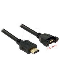 DELOCK Cable HDMI H/H De Panel 0.25Mtrs 85100 4K 30Hz