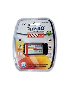 DIGIVOLT Pila Recargable 9V Ni-MH 300mAh BT9V-300