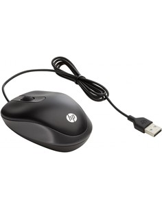 HP Raton Optico Con Cable Usb TRAVEL MOUSE Negro