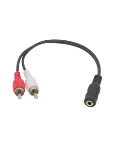 EUROCONNEX Cable Adaptador Jack 3.5mm/H Estereo A 2 Rca/M 20cm Negro 0598N