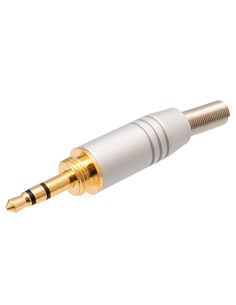Conector Jack 3.5mm de aluminio estéreo con rosca