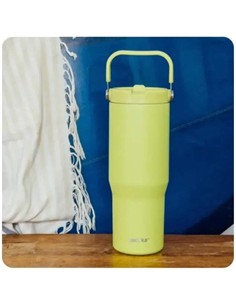 QUOKKA Termo Cool Con Asa Verde Manzana 860Ml 6h Caliente/18h Frio/48 Hielo