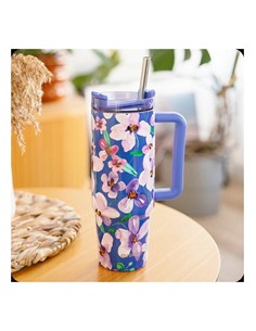 QUOKKA Termo Stream Flower Dusk 950Ml 8H Caliente/16h Frio/48H Hielo