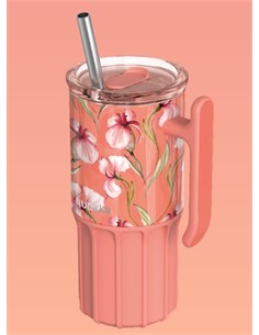 QUOKKA Termo UMI Floral Coral 720Ml 6H Caliente/12h Frio/36H Hielo