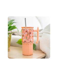 QUOKKA Termo UMI Floral Coral 720Ml 6H Caliente/12h Frio/36H Hielo