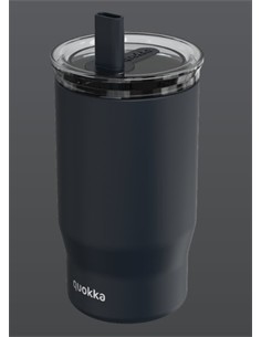 QUOKKA Termo Con Pajita Mist Negro 720Ml 10H Frio/24h Hielo