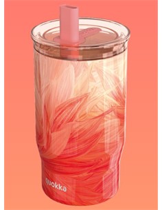 QUOKKA Termo Con Pajita Mist Peach Petals 720Ml 10H Frio/24h Hielo