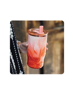 QUOKKA Termo Con Pajita Mist Peach Petals 720Ml 10H Frio/24h Hielo