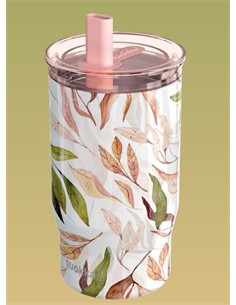 QUOKKA Termo Con Pajita Mist Fallin Leaves 720Ml 10H Frio/24h Hielo