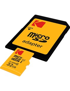KODAK Tarjeta Memoria Micro SDHC 32Gb Con Adaptador UHS-I U1 V10 A1 90Mbps