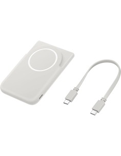 SAMSUNG Bateria Externa Portatil 5000mAh Inalambrica Magnetica Con Soporte Typical Qi2 15W Blanca