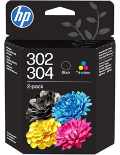 HP Pack de 2 Tintas 302 + 304 Negra Y Color B82L1AELS1