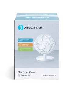 AIGOSTAR Ventilador Sobremesa ZEPHYR B30101LTI 3W 2 Velocidades Usb 5V