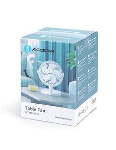 AIGOSTAR Ventilador Sobremesa ZEPHYR B30101LTI 3W 2 Velocidades Usb 5V